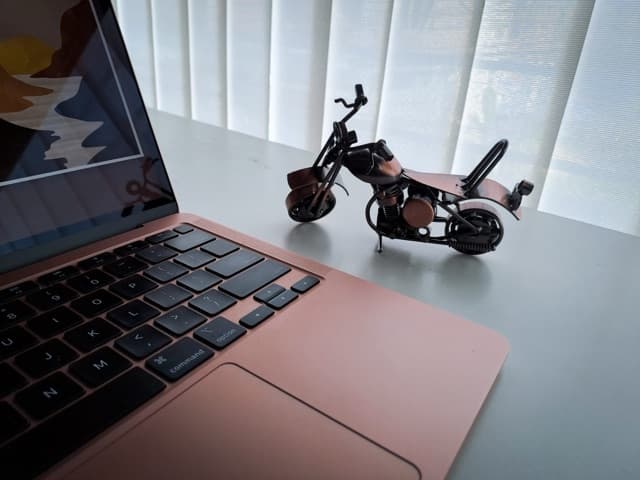 A laptop on a desk